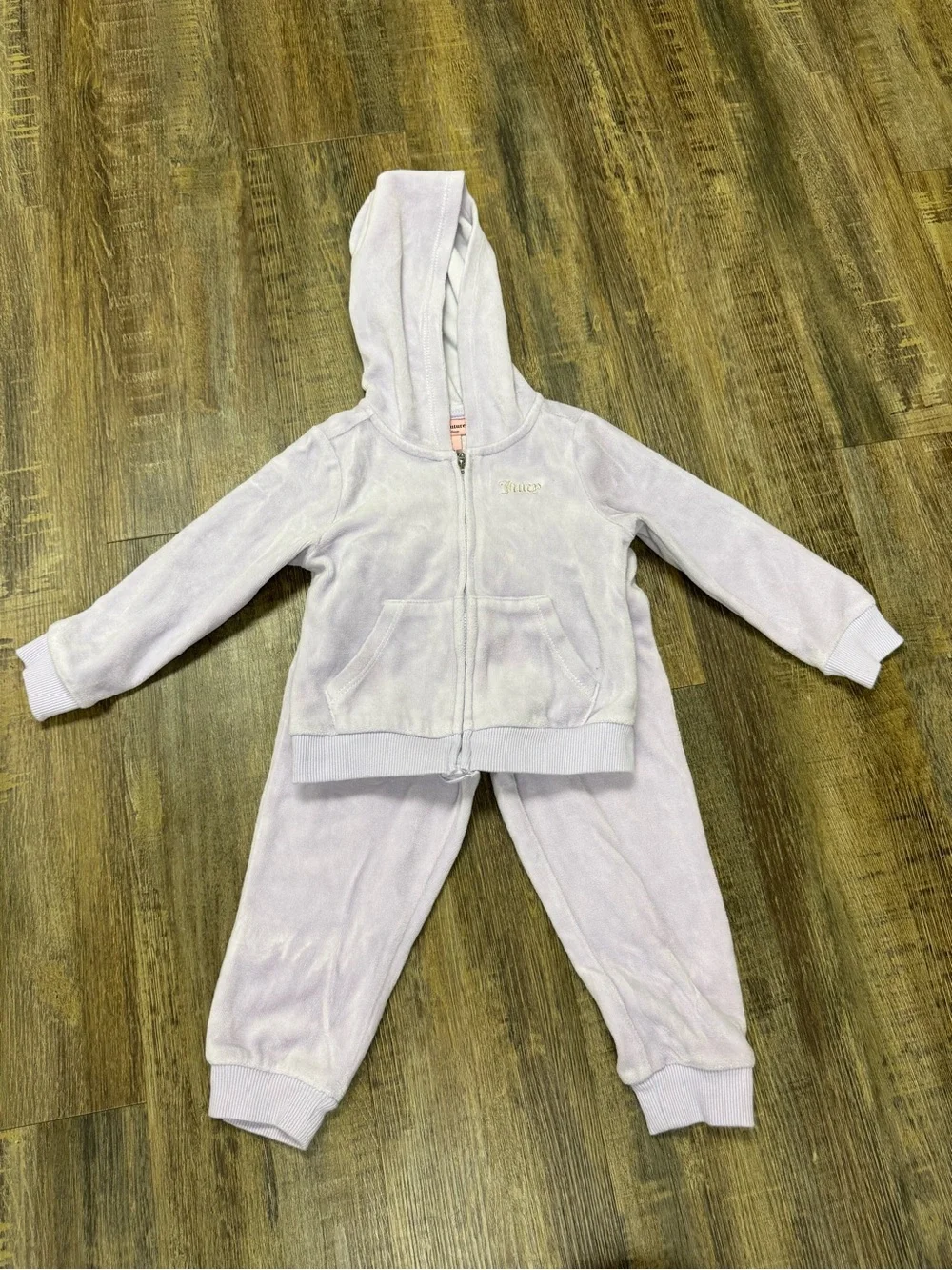 Juicy Couture Lilac Girls Plush Hoodie & Jogger Set 24M